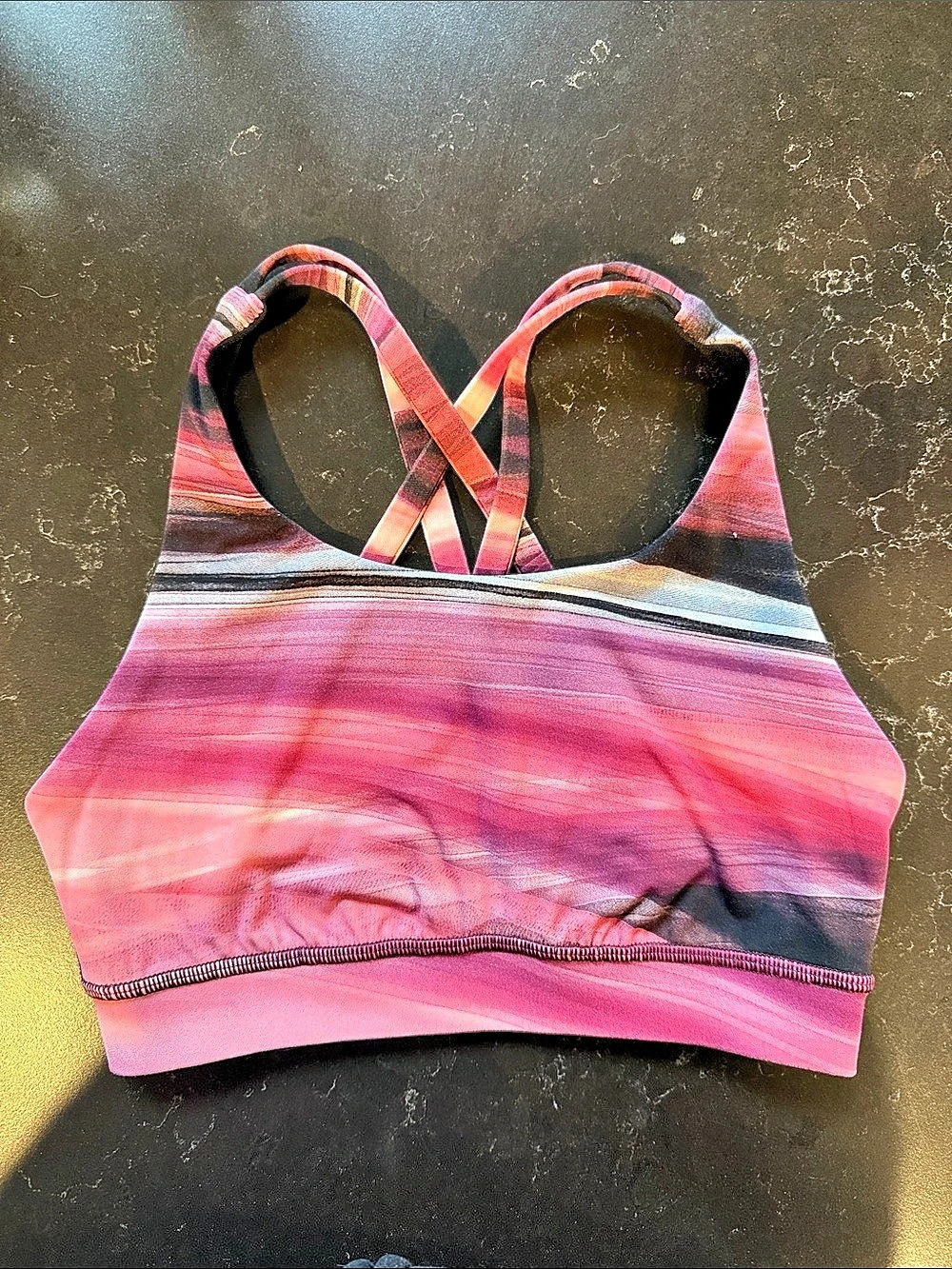 lululemon Size 2 Pink & Black Sports Bra